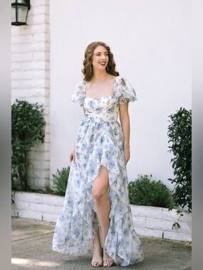 Morning Lavender Ophelia Ruffled Maxi Dress Size XS